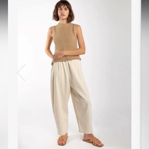 Micaela Greg Barrel Pant in Cream Size Medium